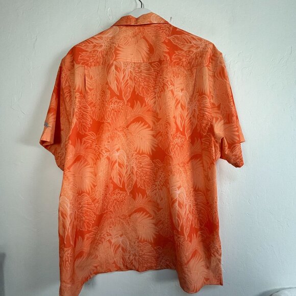 Tommy Bahama Mens SF Giants Hawaiian Shirt XXL Orange Leaf Print Button-Up NWOT - Picture 2 of 9